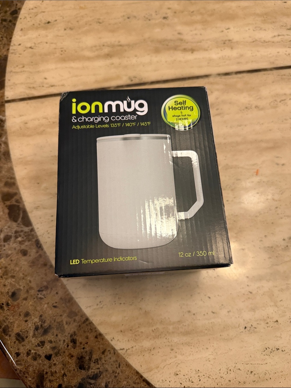 Self-Heating Charging Coaster Mug - White